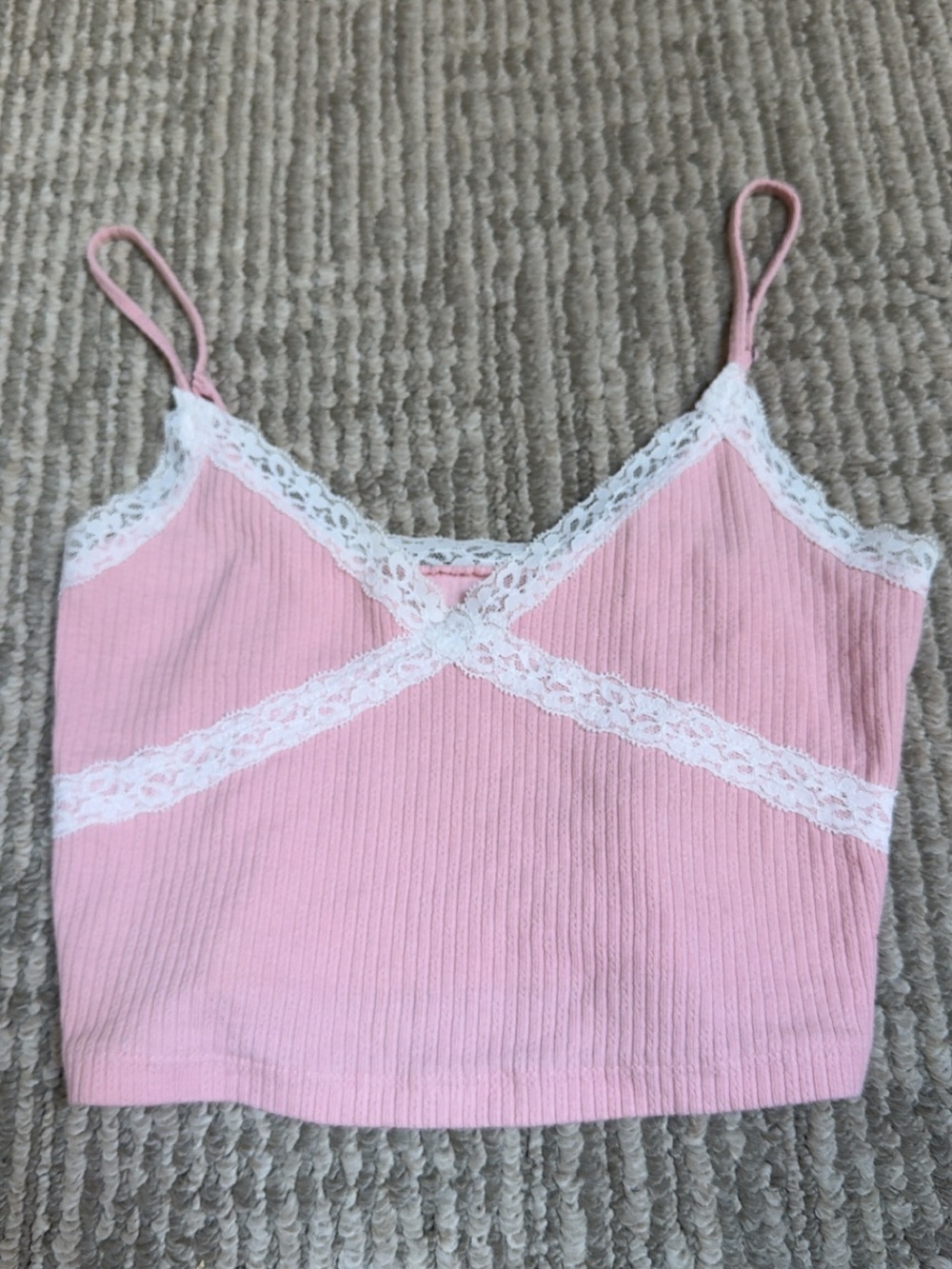 Aeropostale Light Pink Lace-Trim Cami